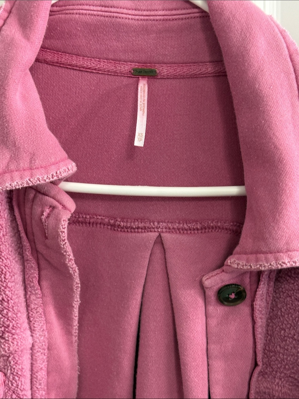 Free People Pink Button-Front RUBY Fleece Shacket - Picture 2 of 3